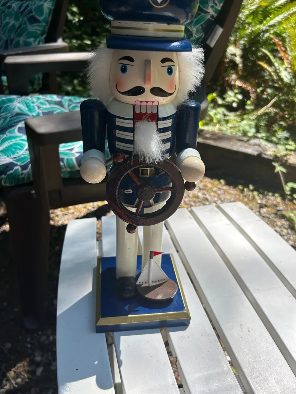 Target Navy and White Nautical Captain Nutcracker Figurine